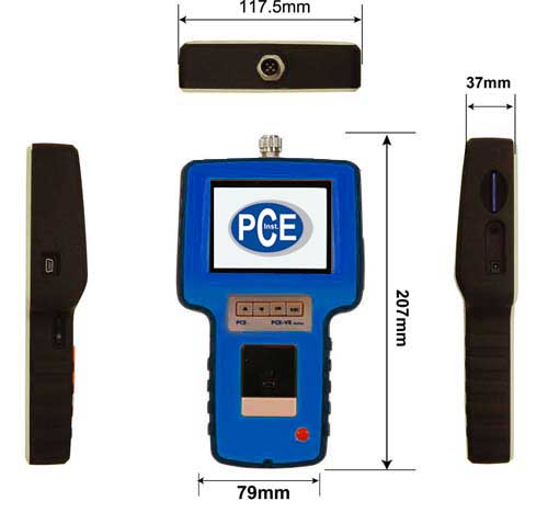 Dimensions of the industrial endoscope PCE-VE 350N