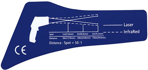 PCE-891 infrared thermometer: Measurement point and distance ratio 