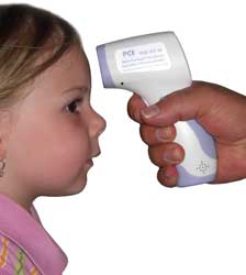 With this infrared thermometer we will be able to take measurements without disturbing children or older people.