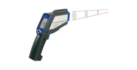 PCE-IR 425 Infrared thermometer: the field of measurement between both lasers
