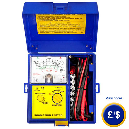 The PCE-IT181 Insulation Meter for telecommunications, wth three test voltages: 50, 125 or 250V DC.