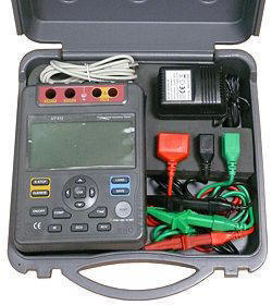 The PCE-UT 512 insulation meter in its carrying case. 