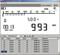 Software for the PCE-UT 512 insulation meter.