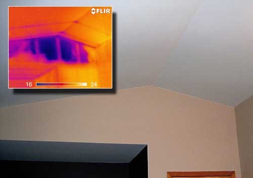 Inspection of a gable with IR camera Flir B series.