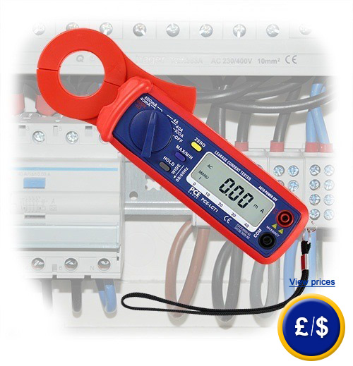 PCE-LCT 1 leakage current meter to test leakage current, RMS measurement continuity and resistance test. 