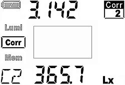 On the screen, you will see all the relevant data of the Light Meter MAVO-SPOT 2 USB.