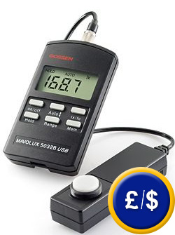 Lux Meter Monitor Mavo-USB for measurements in contact with the luminous object in cd / m² with USB port.