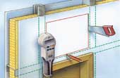 Detector / Metal-Scanner MultiFinder Pro during use in dry construction