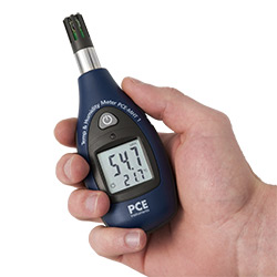 Here you can see the front of the mini hygro-thermometer PCE-MHT 1