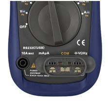 Resistances and capacitances can be connected through the adaptor to the TRMS PCE-UT 61E multimeter.