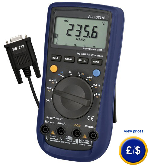 TRMS PCE-UT 61E Multimeter ideal to be used in laboratories, research instutites as well as for a electrician on the spot.