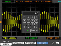 FM modulation of the Oscilloscope PCE-DSO8060
