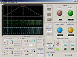 Software of the PCE-UT 2202C oscilloscope with memory.