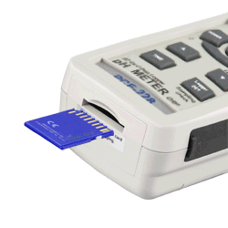 How to insert the SD card into the PCE-228 pH meter.