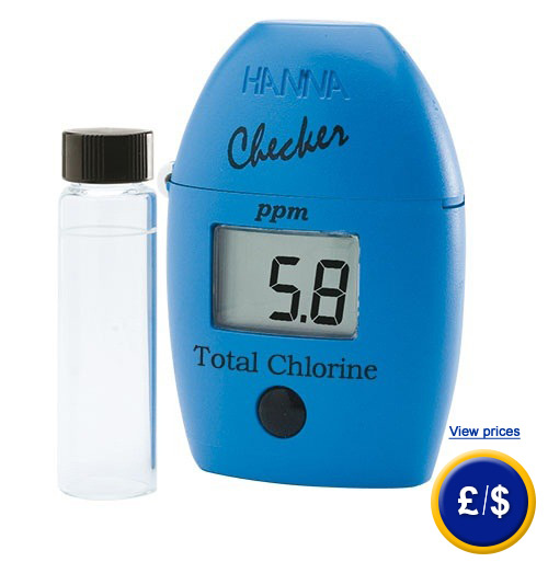 Photometer for Chlorine series Mini HI 7xx used to measure free chlorine and total chlorine.