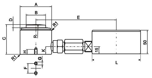 Force Meter 833-series dimensions