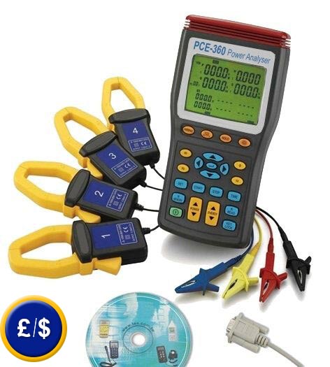 The PCE-360 power analyser is ideal to perform an analysis over a long period of time.