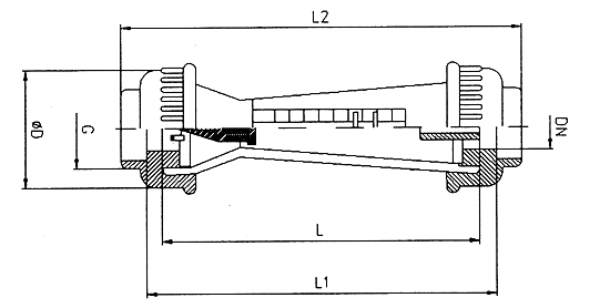 Dimensions of the Rotameter series PCE-VS.