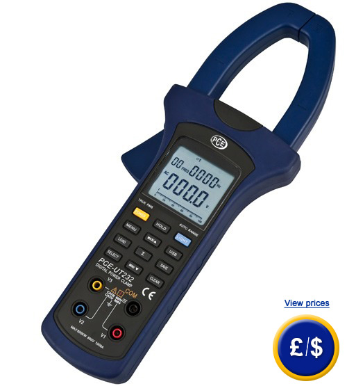 PCE-UT232 Single-Phase Analyzer for measuring power in real time.
