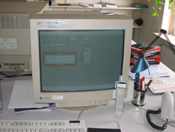 Here you can see the tachometer PCE-151 connected to a computer.