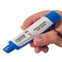 The Temperature Data Logger has a compact size.