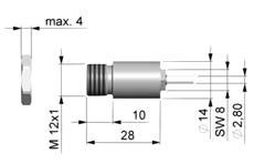 PCE-IR10 temperature tester: illustration of the sensor head