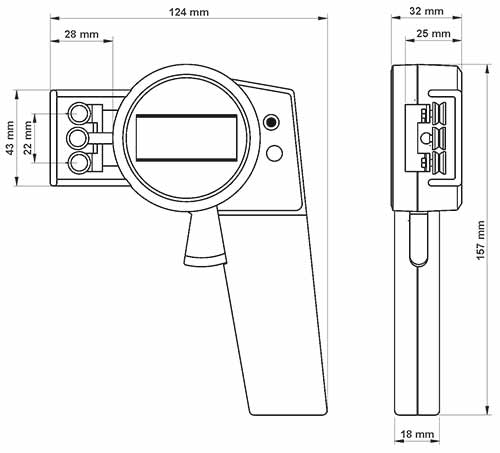 Tensile Stress Gauge ZEF dimensions