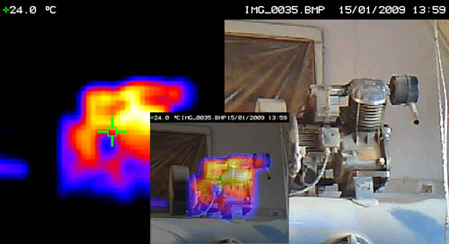differences between The real image and the thermal one taken by the thermal camera PCE-TC 2.