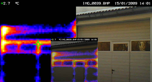 differences between The real image and the thermal one taken by the thermal camera PCE-TC 2.