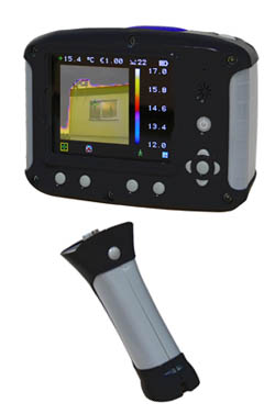 Inexpensive thermal camera and handgrip.