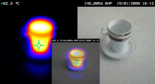 Here you can see the thermic picture of a coffee cup.
