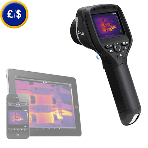 Thermal imaging camera Flir Ebx series with dew point and thermal bridge alert.