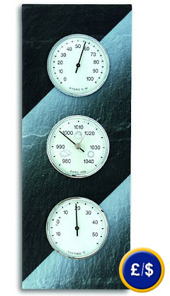 Thermo Barometer Domatic Slate for indoor use.