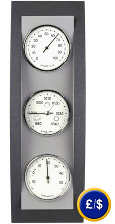 Thermo Hygrometer Domatic Beech Anthracite Aluminium