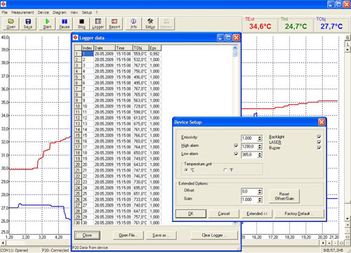 Software for the PCE-IR 100 thermometer.