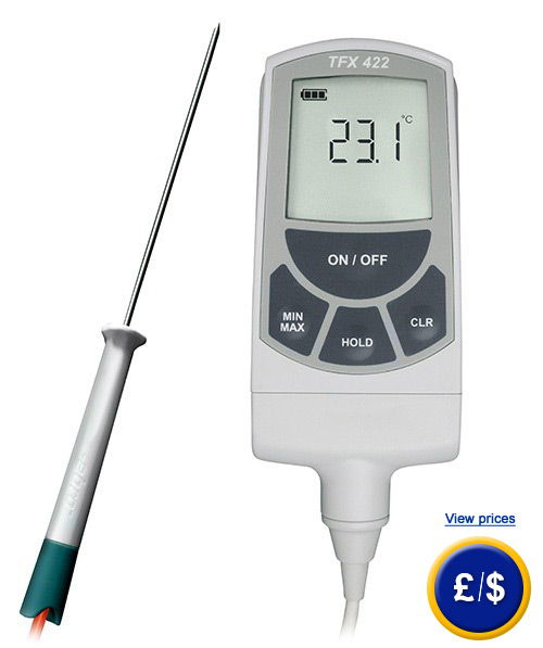 thermometer with probe, automatic switch off, rapid response time, high precision.