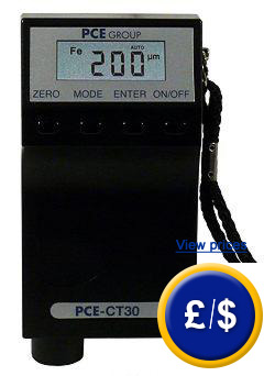 the PCE-CT 30 thickness gauge for measuring coatings on steel or non.ferrous metals.
