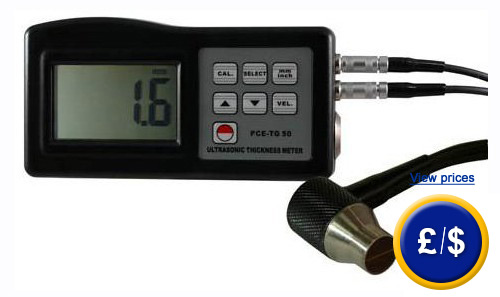 PCE-TG 50 thickness gauge to measure metal, glass, plastic and homogeneous materials