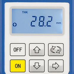 thickness gauge while measuring