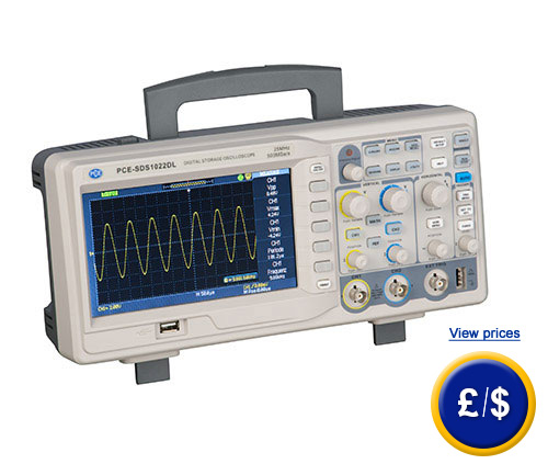 The two channel portable oscilloscope PCE-SDS 10xx series.
