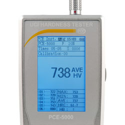 Ultrasonic Durometer PCE-5000 display