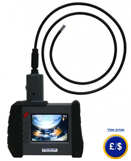 LCD PCE-VE 500 wireless video endoscope with LCD display.