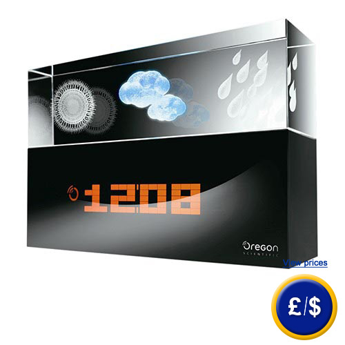 Weather Station Chrystal BA900 with 3D-symbols, which are engraved via laser on genuine glass.