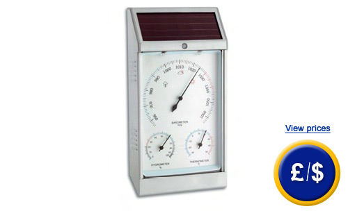 Weather Station Outdoor Stainless Steel Solar with barometer, thermometer, hygrometer/automatic lightning.