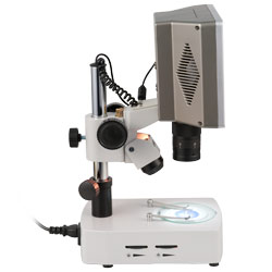 Here you can see a side view of the workshop microscope PCE-VM 21