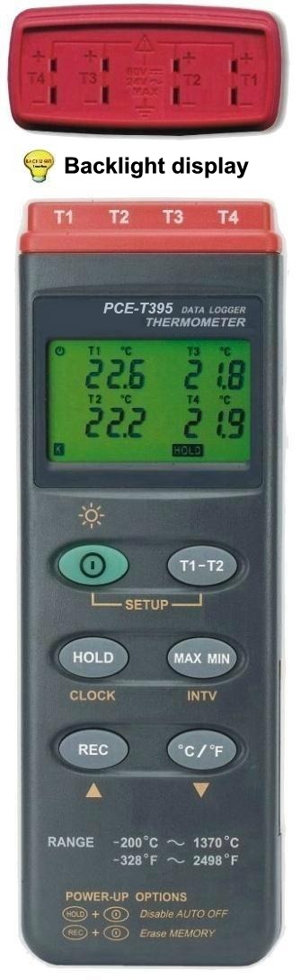 PCE-T395 thermometer display larger image