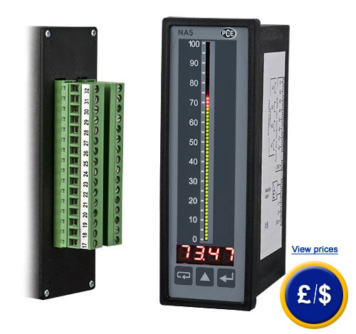 PCE-NA 5 bar graph digital with 55 positions, 4 alarm relays, RS-484 output.