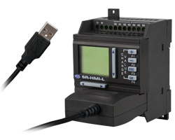 In the image you can see a simulation with a SR12-MTDC logic module in a transport belt.